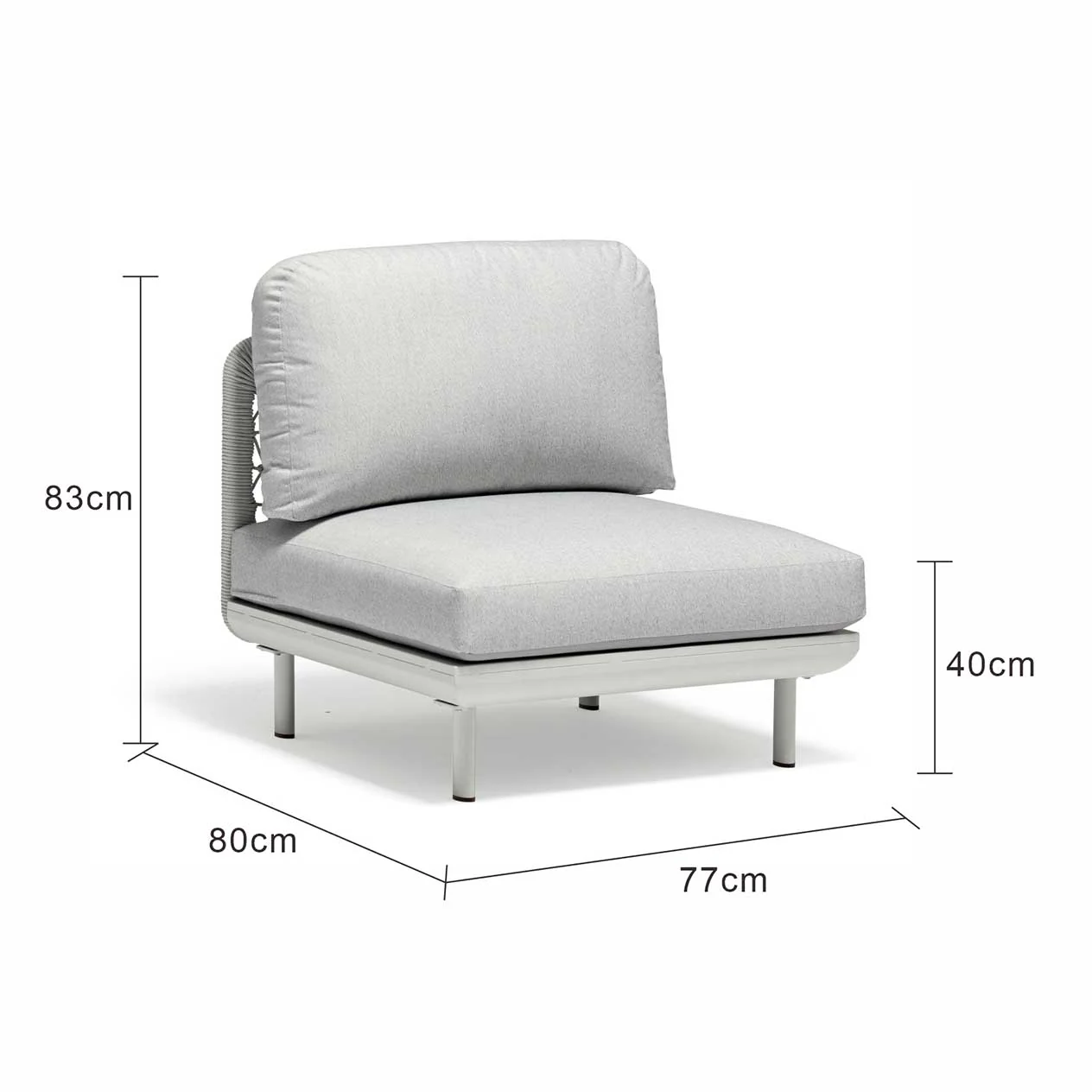 Colwood Outdoor Rope Armless Chair - Image 4
