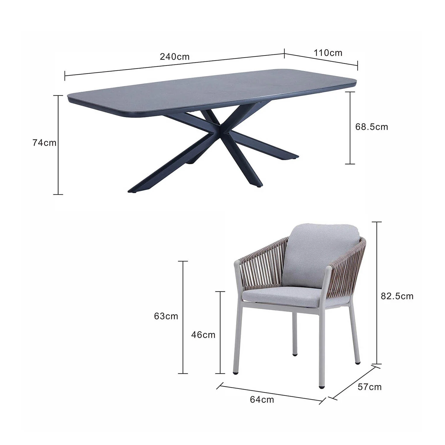 Doncaster Table Doncaster Chair Outdoor Dining Setting - Image 7