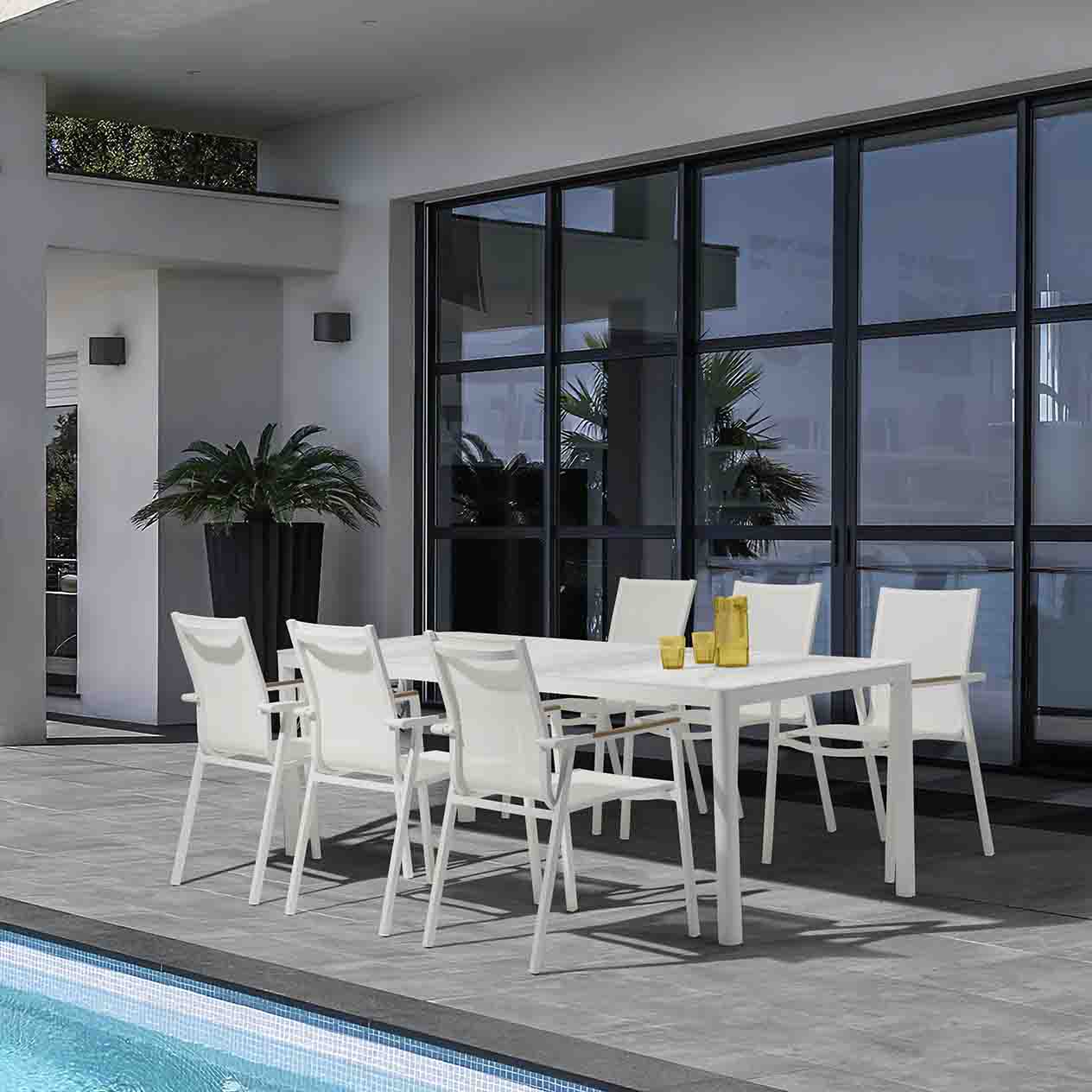 Ella Outdoor Aluminium Dining Table with Ceramic Glass Top 220 cm - Image 7