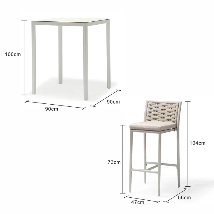 Ella Table Boston Stool Outdoor Bar Setting - Image 9