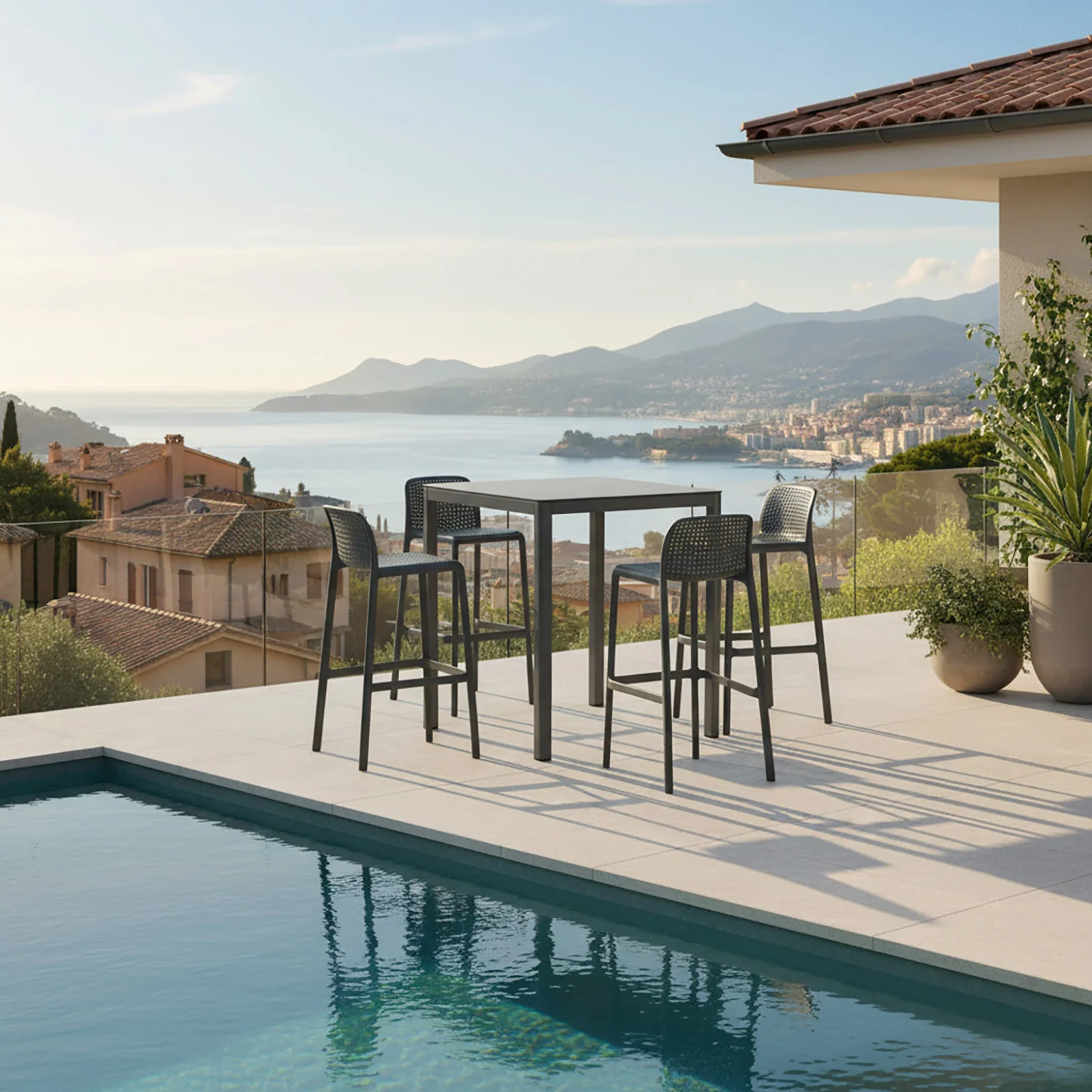 Ella Table Nardi Lido Stool Outdoor Bar Setting - Image 2