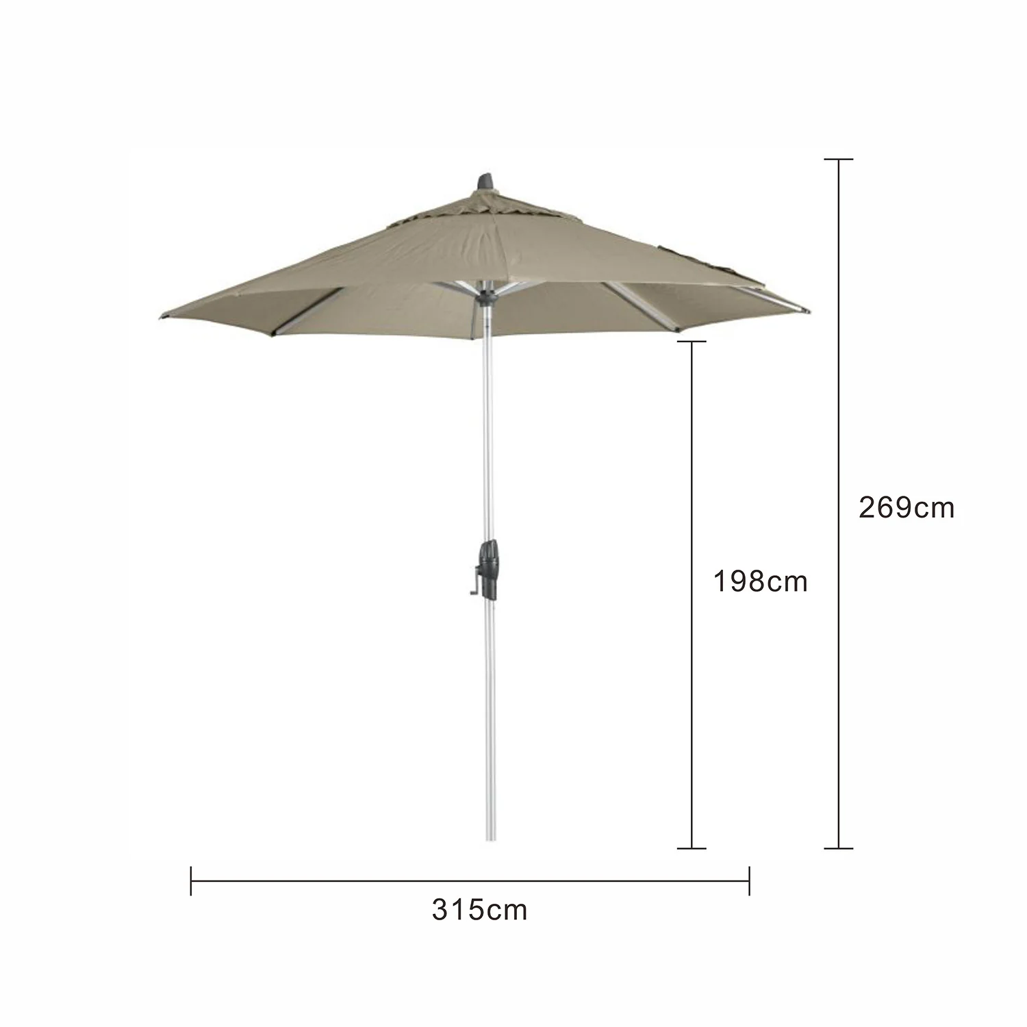 Fairlight Outdoor Centrepost Octagonal Umbrella 330 cm - Image 8