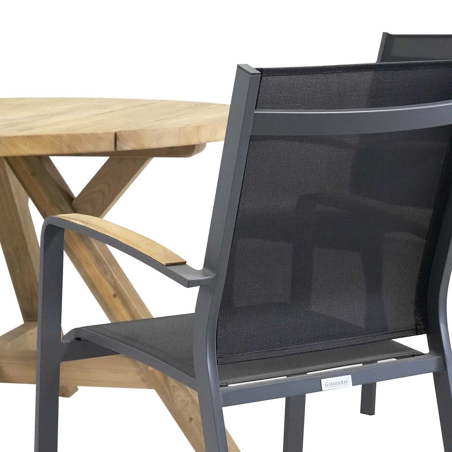 Grace 130 cm Table Cosmo Chair Outdoor Dining Setting - Image 4