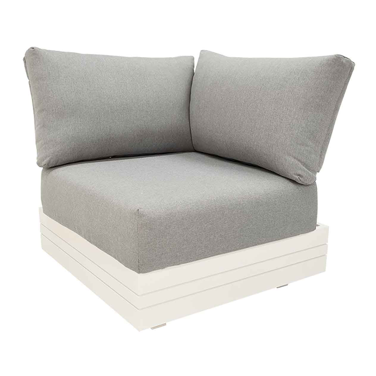 Hannover 5 Seater Aluminium Outdoor Modular Lounge With Coffee Table White - Image 4