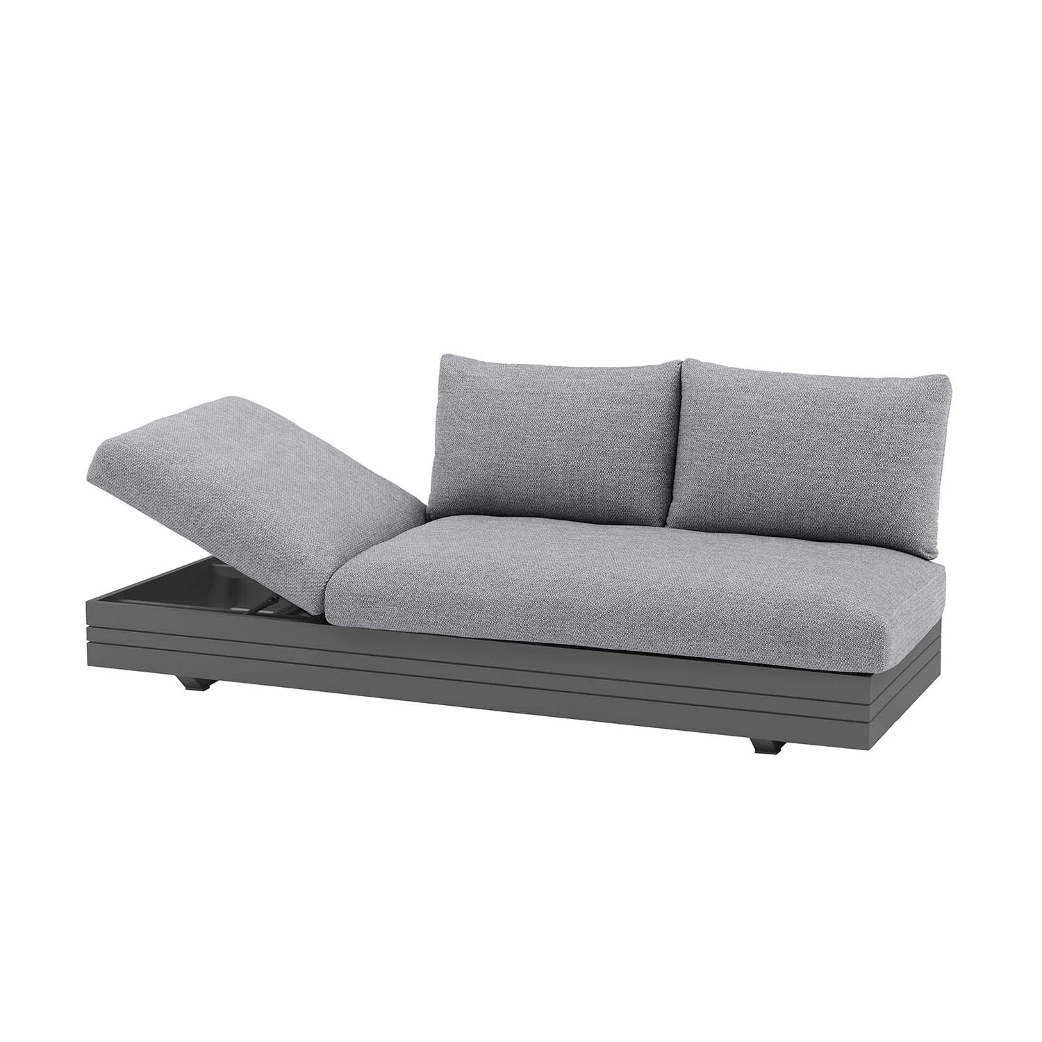 Hannover II 3 Seater Aluminium Outdoor Lounge With Sunlounger Feature - Image 3