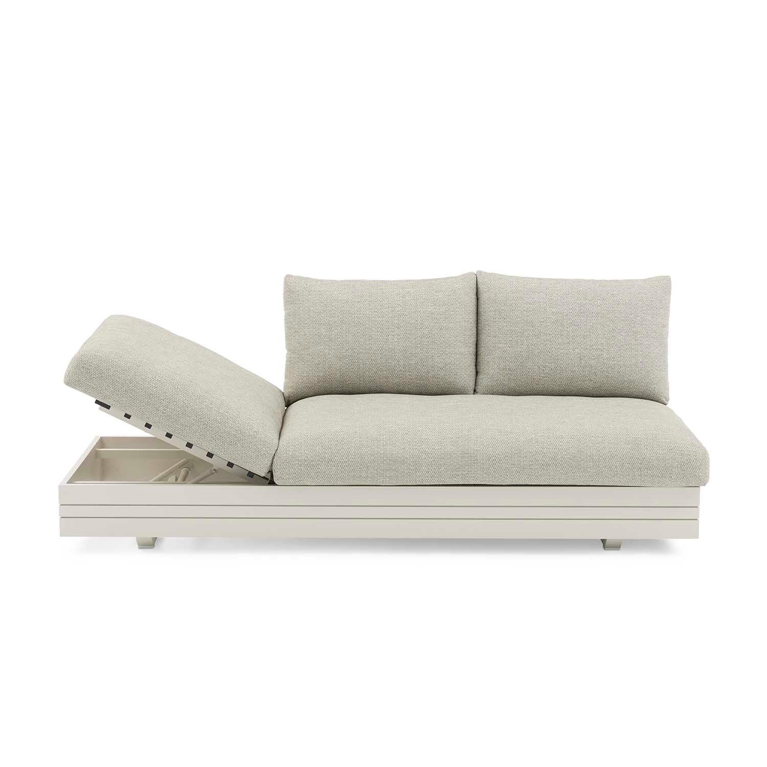 Hannover II 3 Seater Aluminium Outdoor Lounge With Sunlounger Feature - Image 4