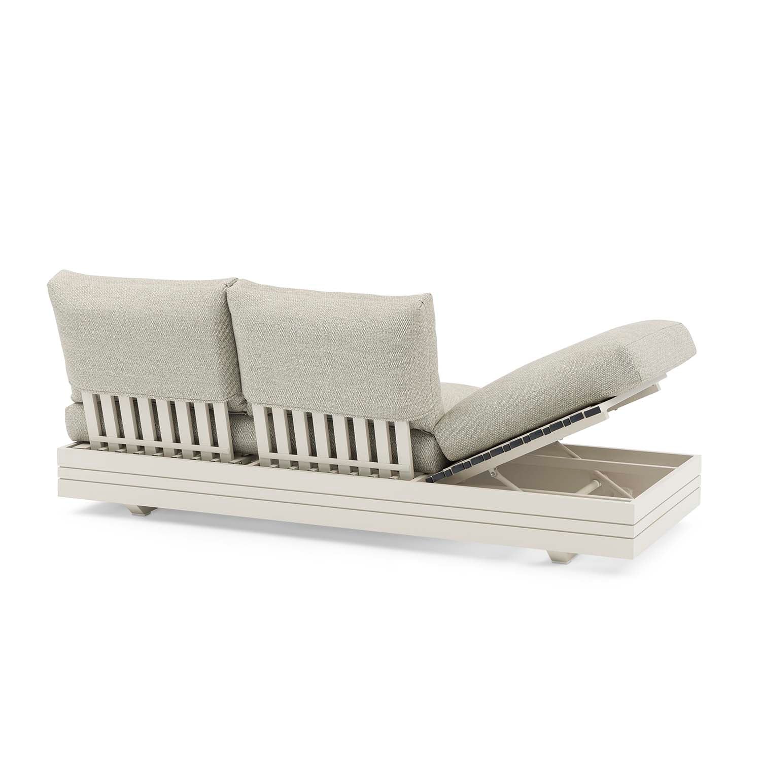 Hannover II 3 Seater Aluminium Outdoor Lounge With Sunlounger Feature - Image 6