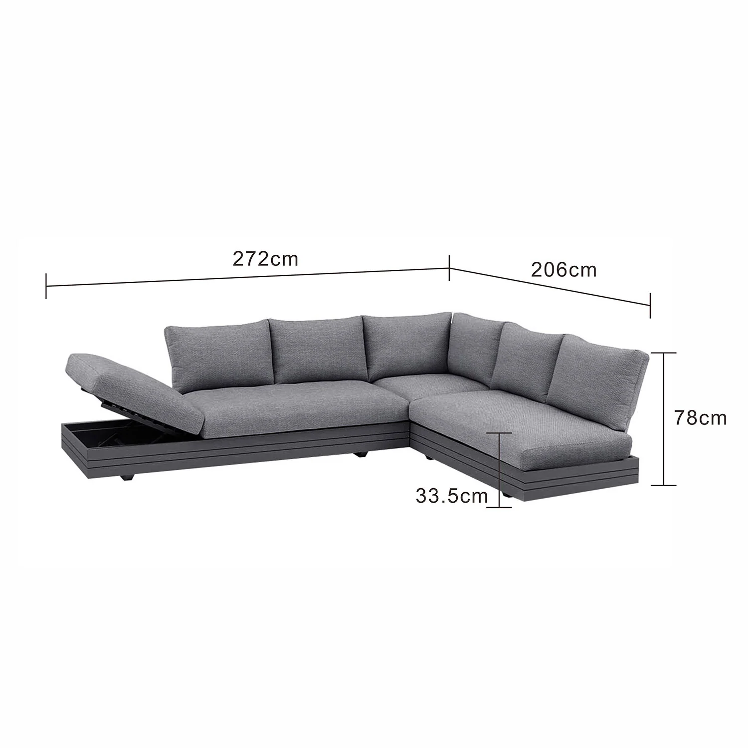 Hannover II 6 Seater Aluminium Outdoor Modular Lounge - Image 20