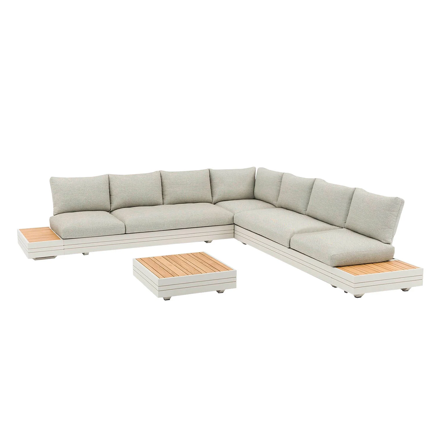 Hannover II 7 Seater Aluminium Outdoor Modular Lounge With Coffee Table - Image 3