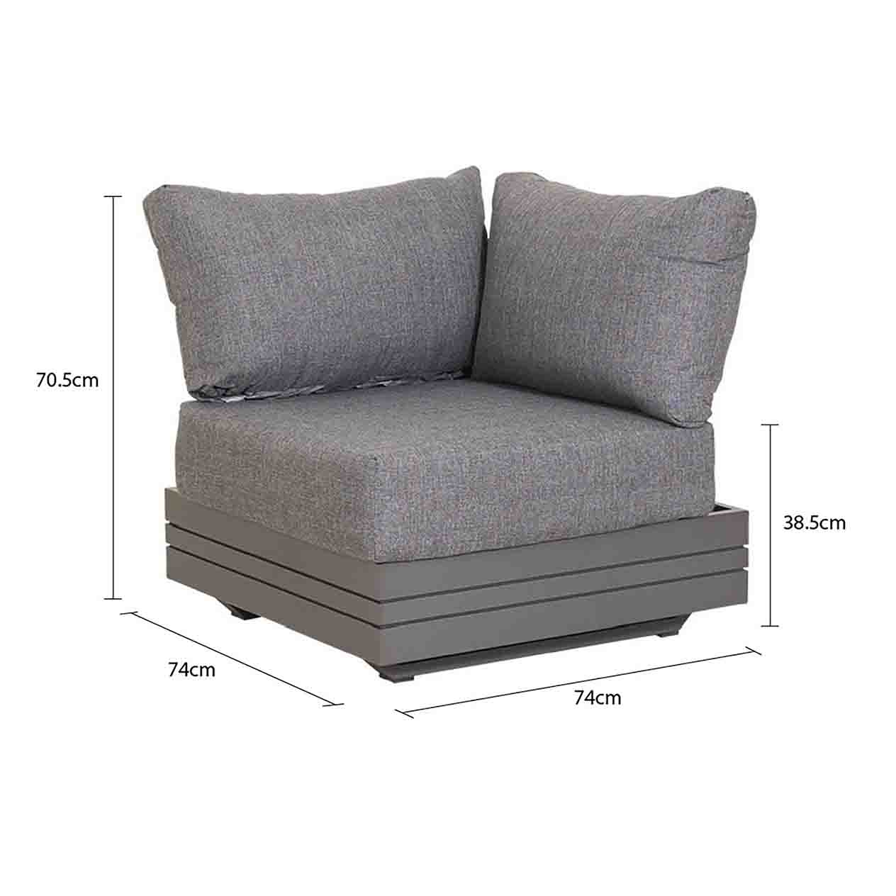 Hannover Outdoor Aluminium Corner Lounge - Image 4