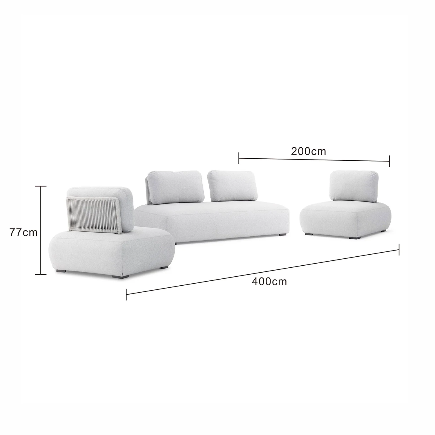 Iowa 4 Seater Outdoor Upholstered Lounge - Image 6