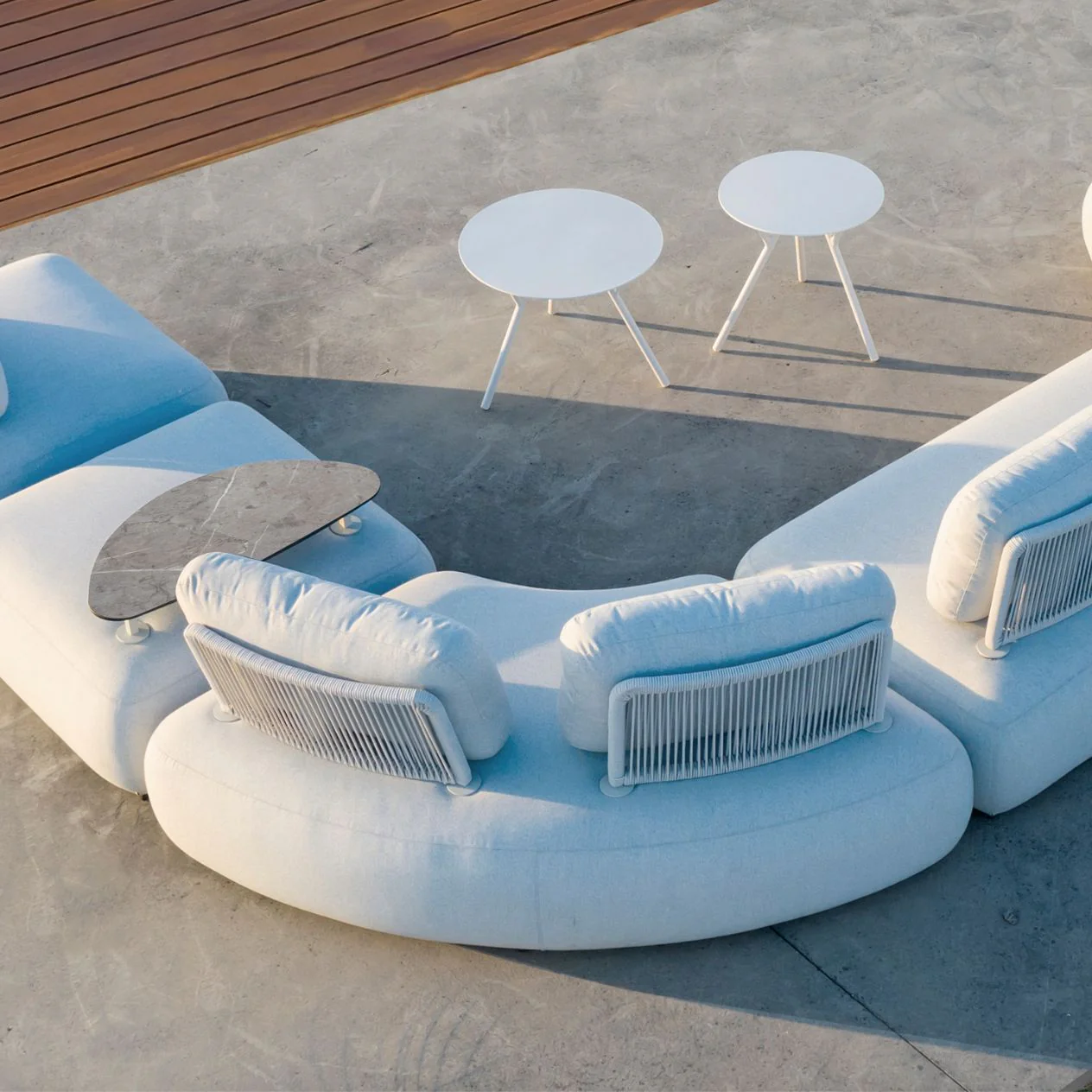 Iowa 6 Seater Outdoor Upholstered Modular Lounge Setting - Image 19