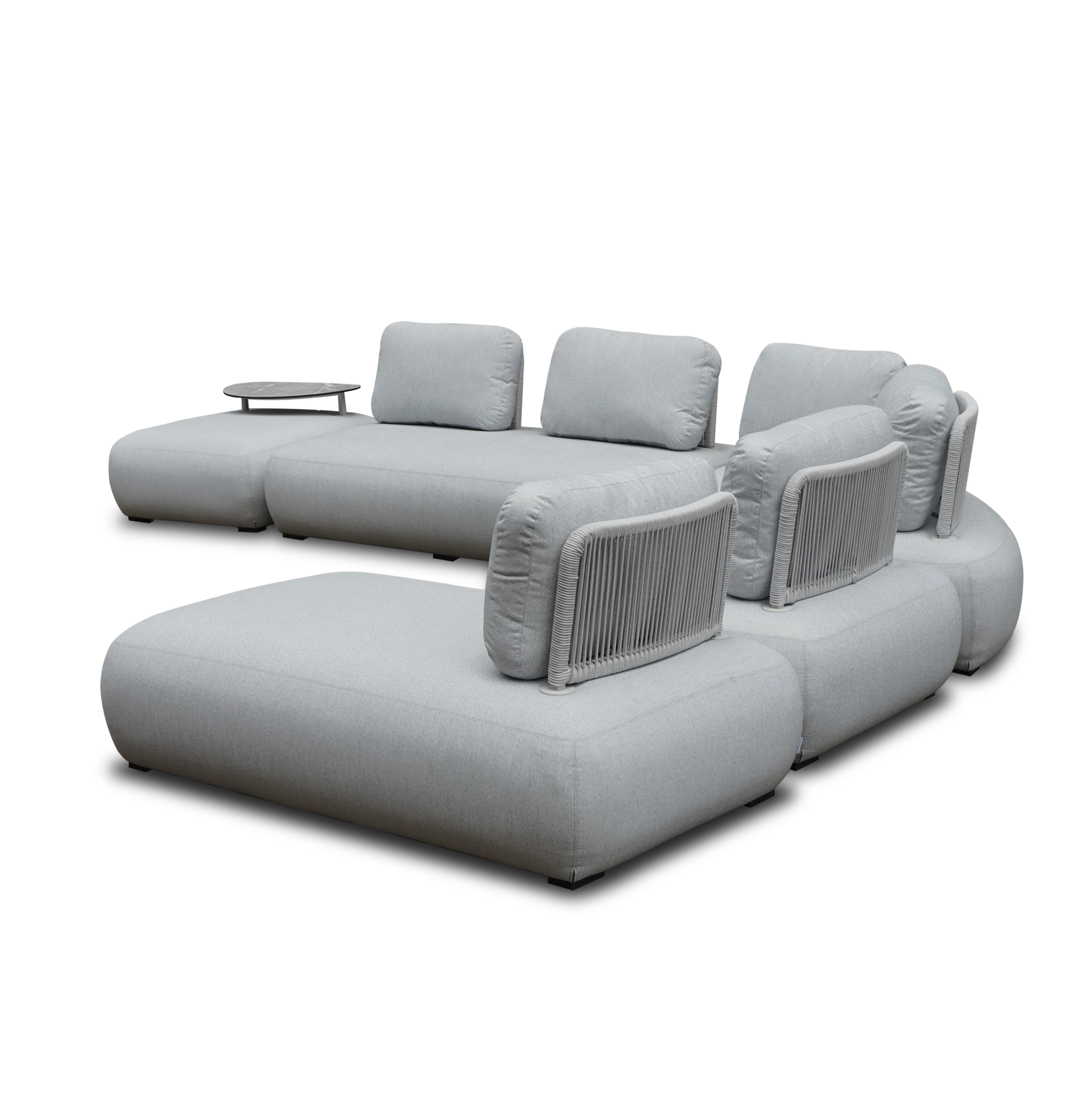 Iowa 6 Seater Outdoor Upholstered Modular Lounge Setting - Image 3