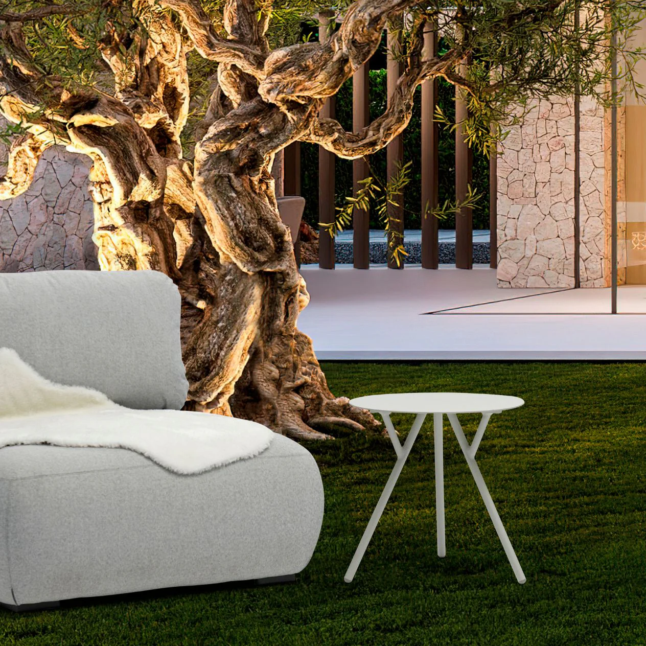 Iowa Outdoor Aluminium Round Side Table 60 cm - Image 11