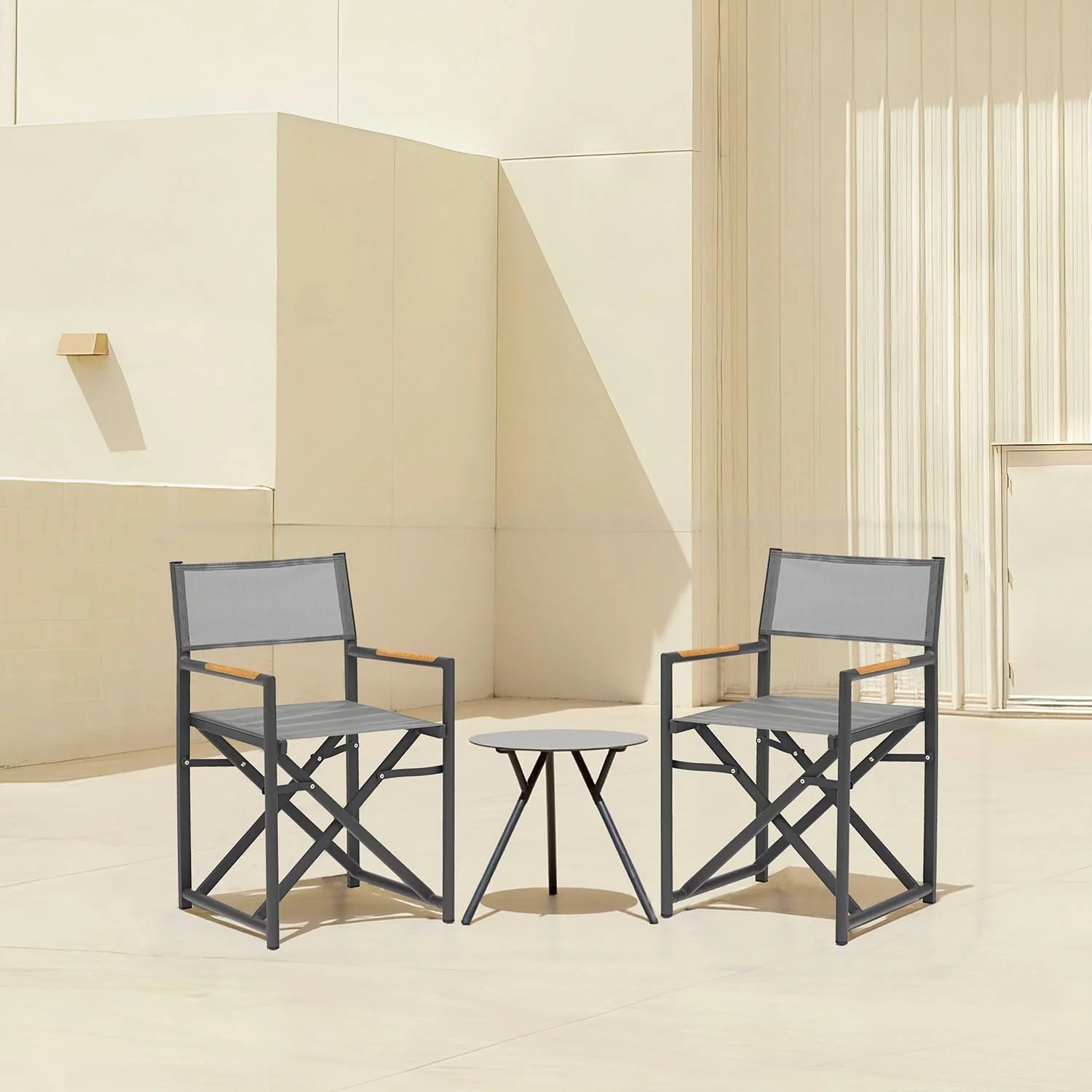 Iowa Table Largo Director Chair Outdoor Balcony Setting - Image 2