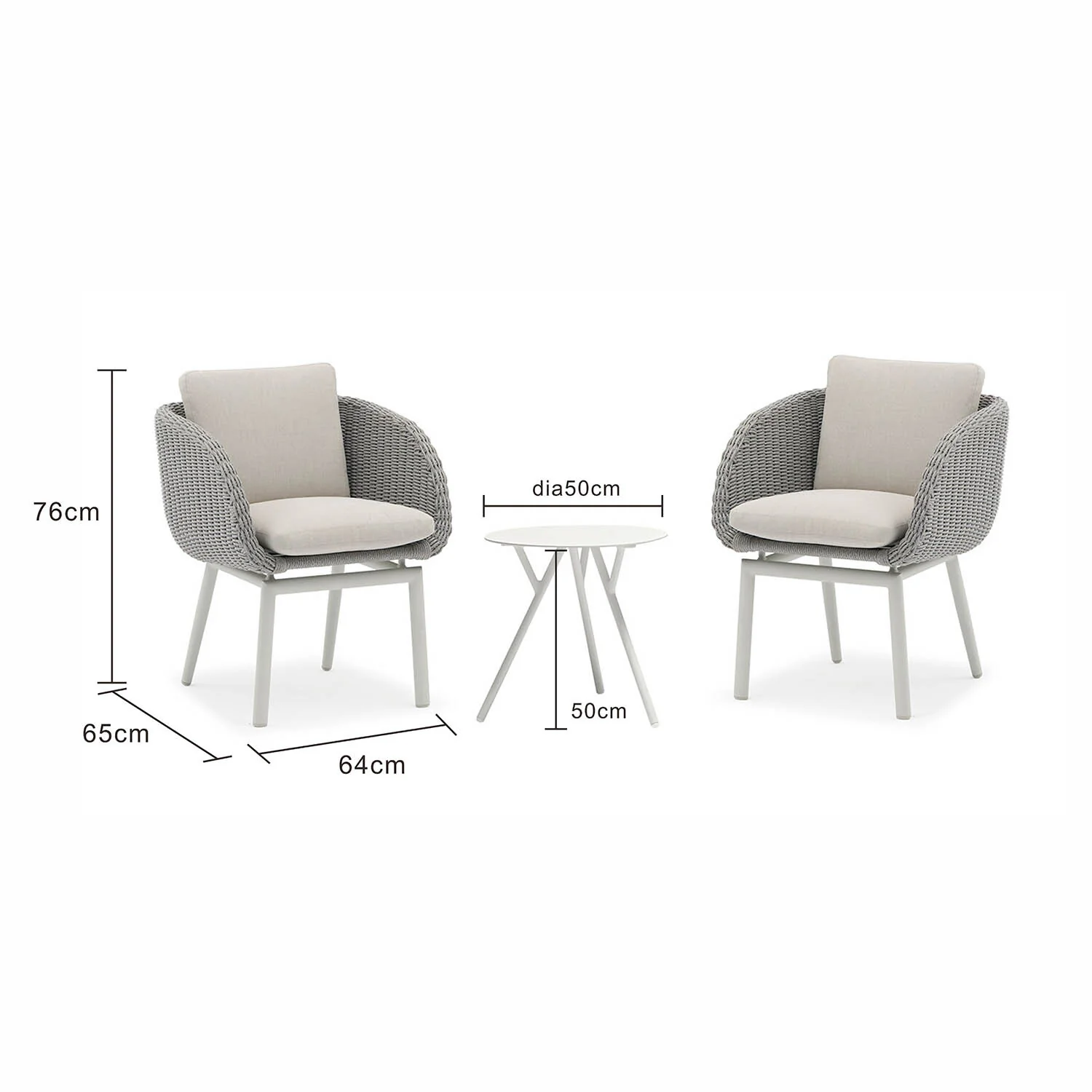 Iowa Table Sorrento Chair Outdoor Balcony Setting - Image 7