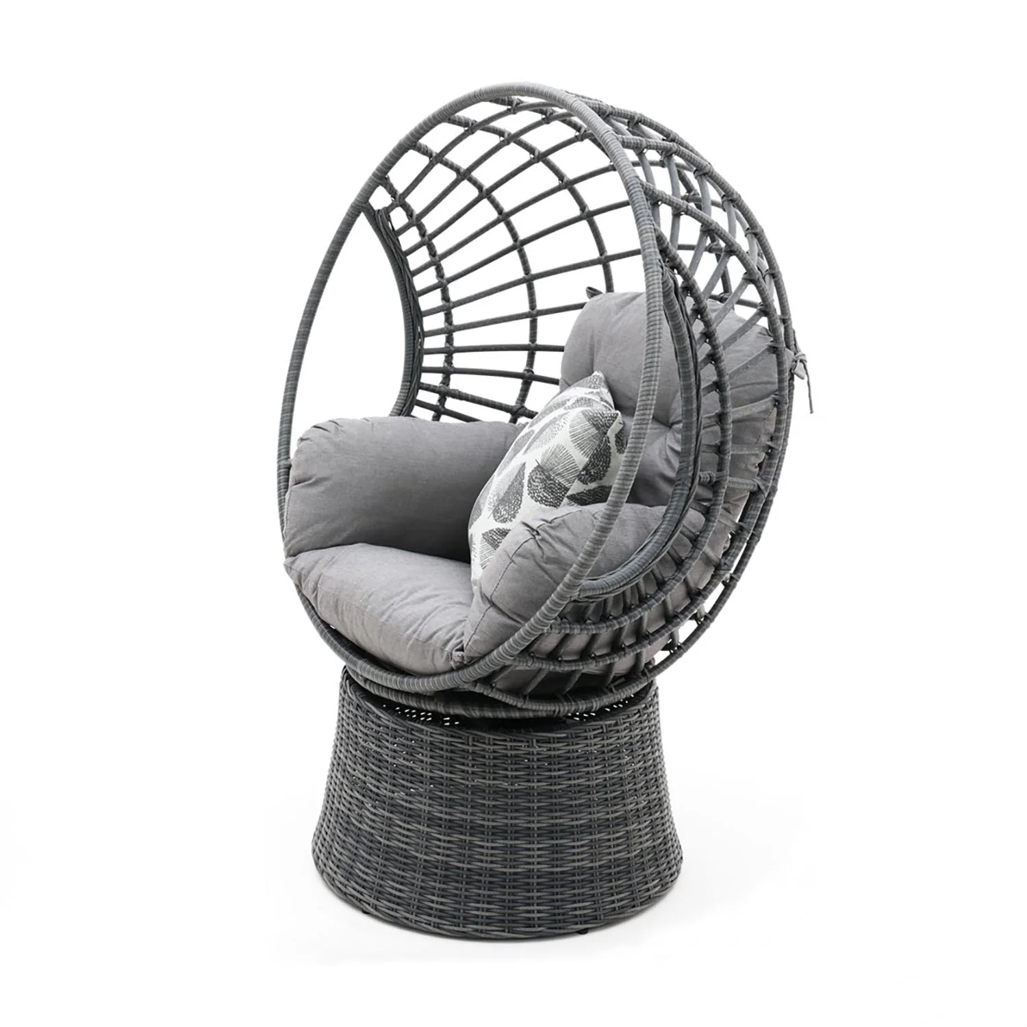 Langford Wicker Outdoor Swivel Chair - Image 3