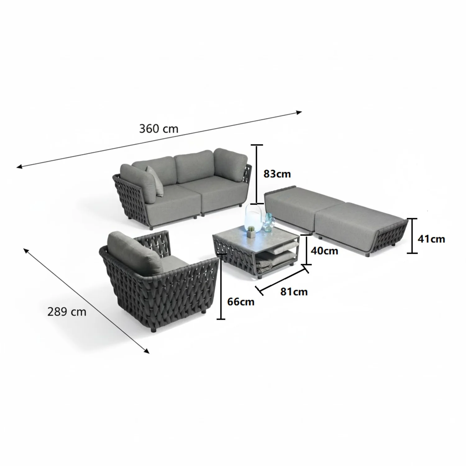 Lawson 5 Seater Outdoor Rope Lounge Setting - Image 31