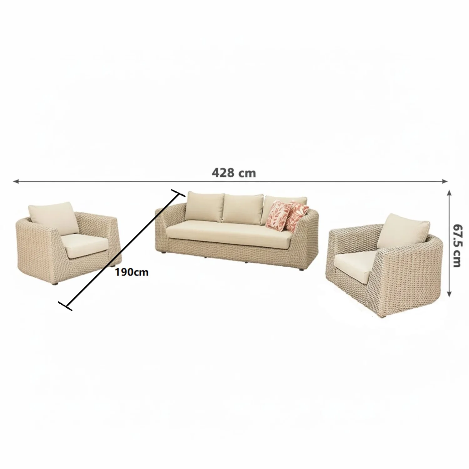 Lichfield 5 Seater Wicker Outdoor Lounge - Image 8