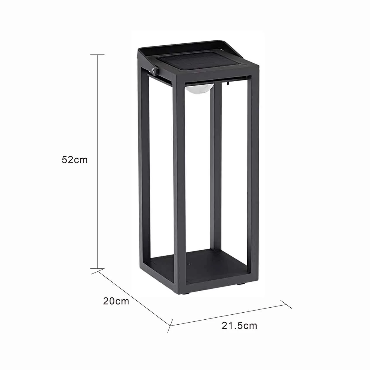Lincoln Outdoor Aluminium Solar Lamp Large - Image 9