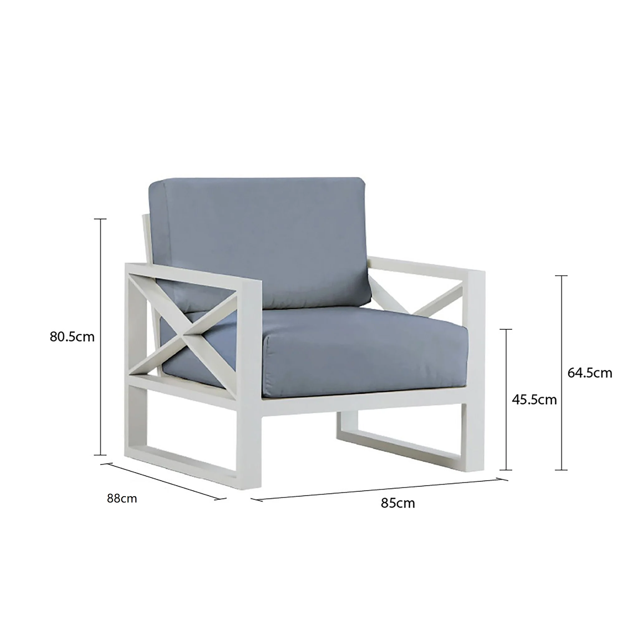 Linear Outdoor Aluminium Armchair - Image 9