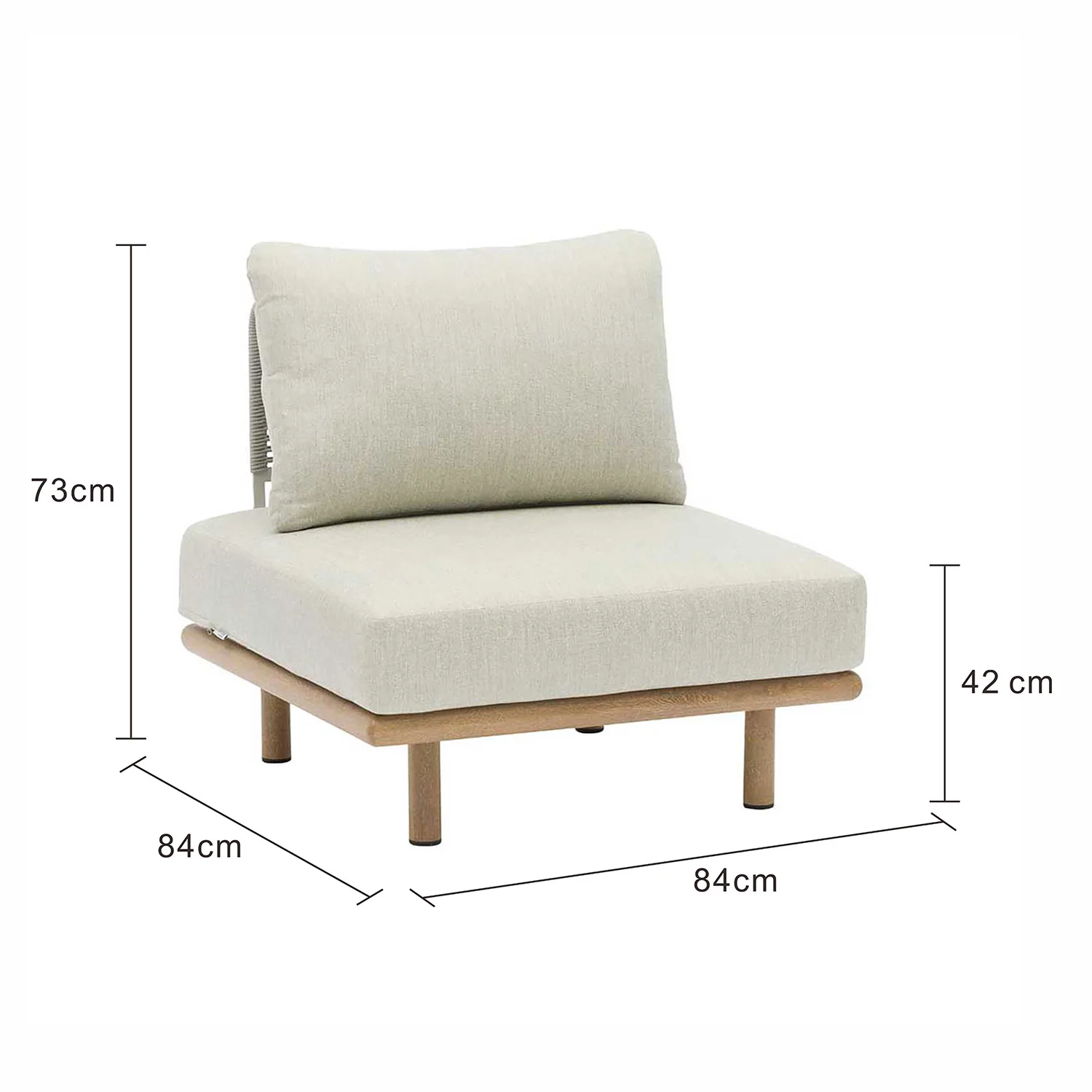 Merritt Outdoor Aluminium Armless Chair - Image 4