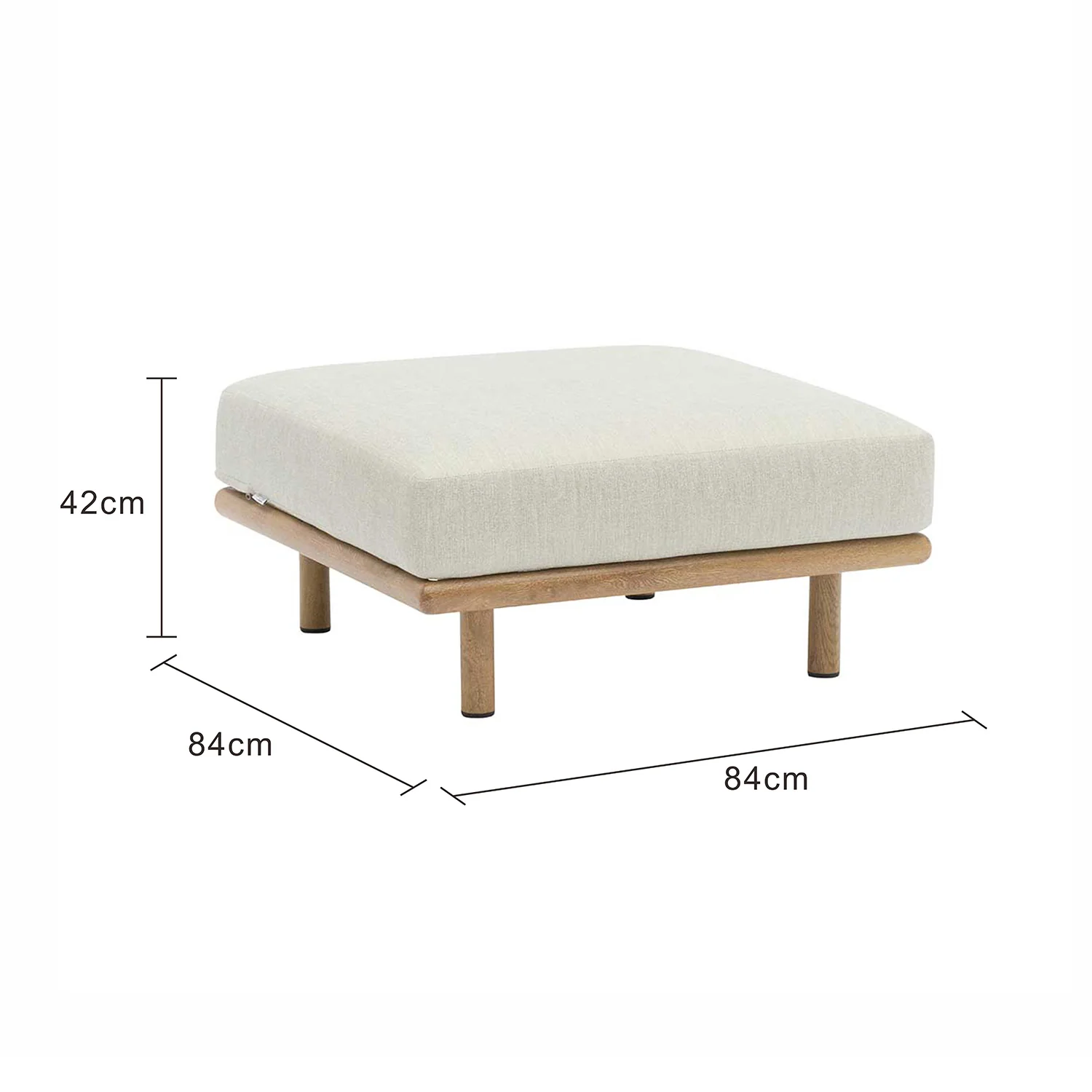 Merritt Outdoor Aluminium Ottoman - Image 3