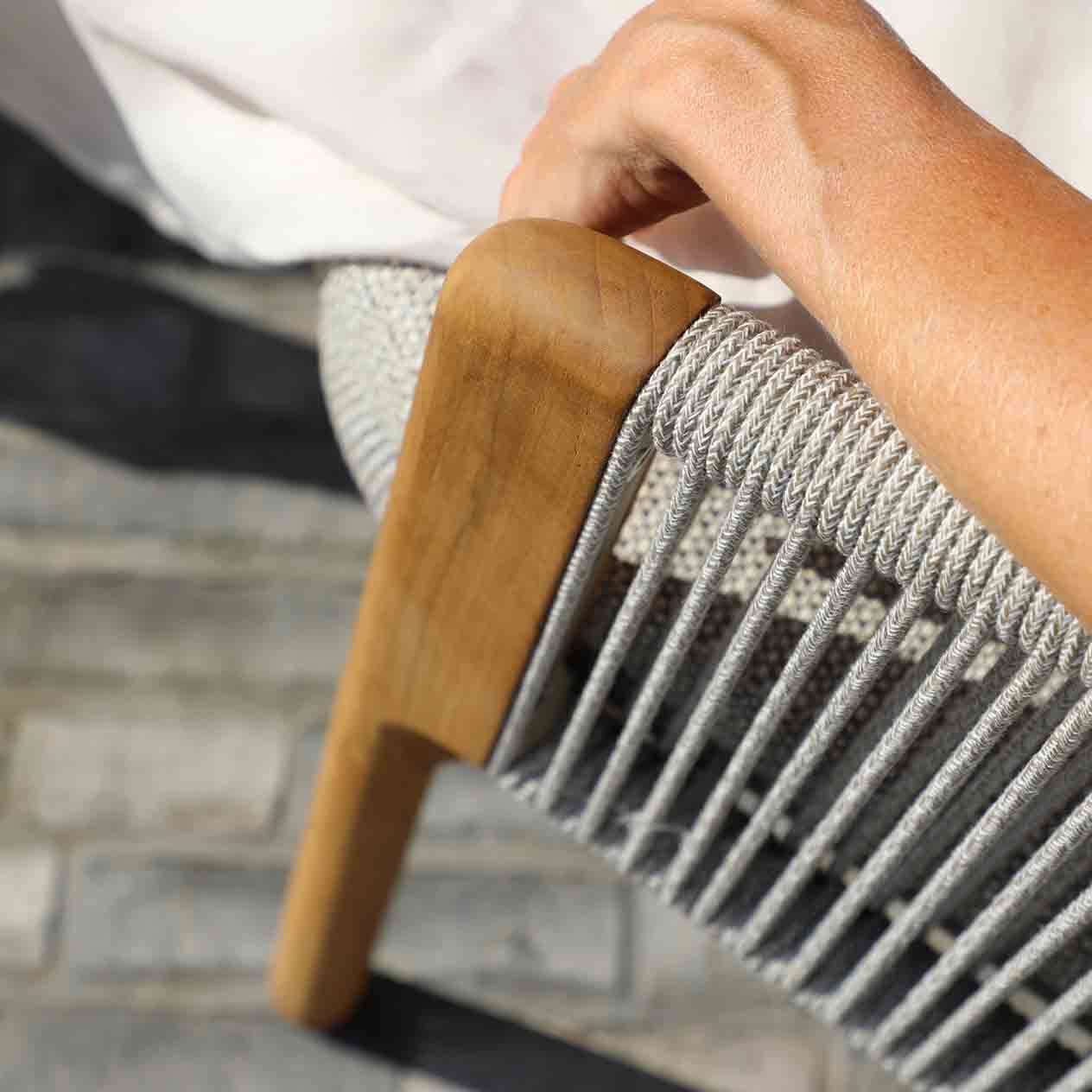 Milano Outdoor Teak and Rope Balcony Setting - Image 12
