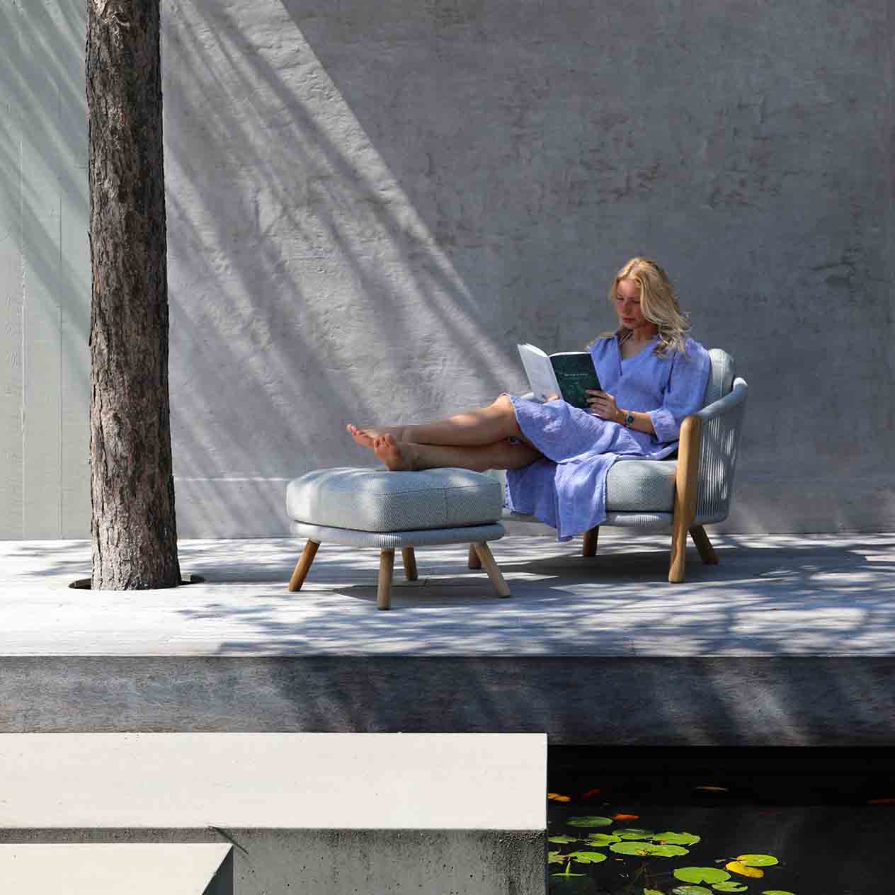 Milano Outdoor Teak and Rope Balcony Setting - Image 4