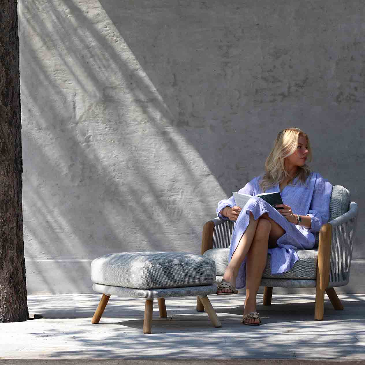 Milano Outdoor Teak and Rope Balcony Setting - Image 8