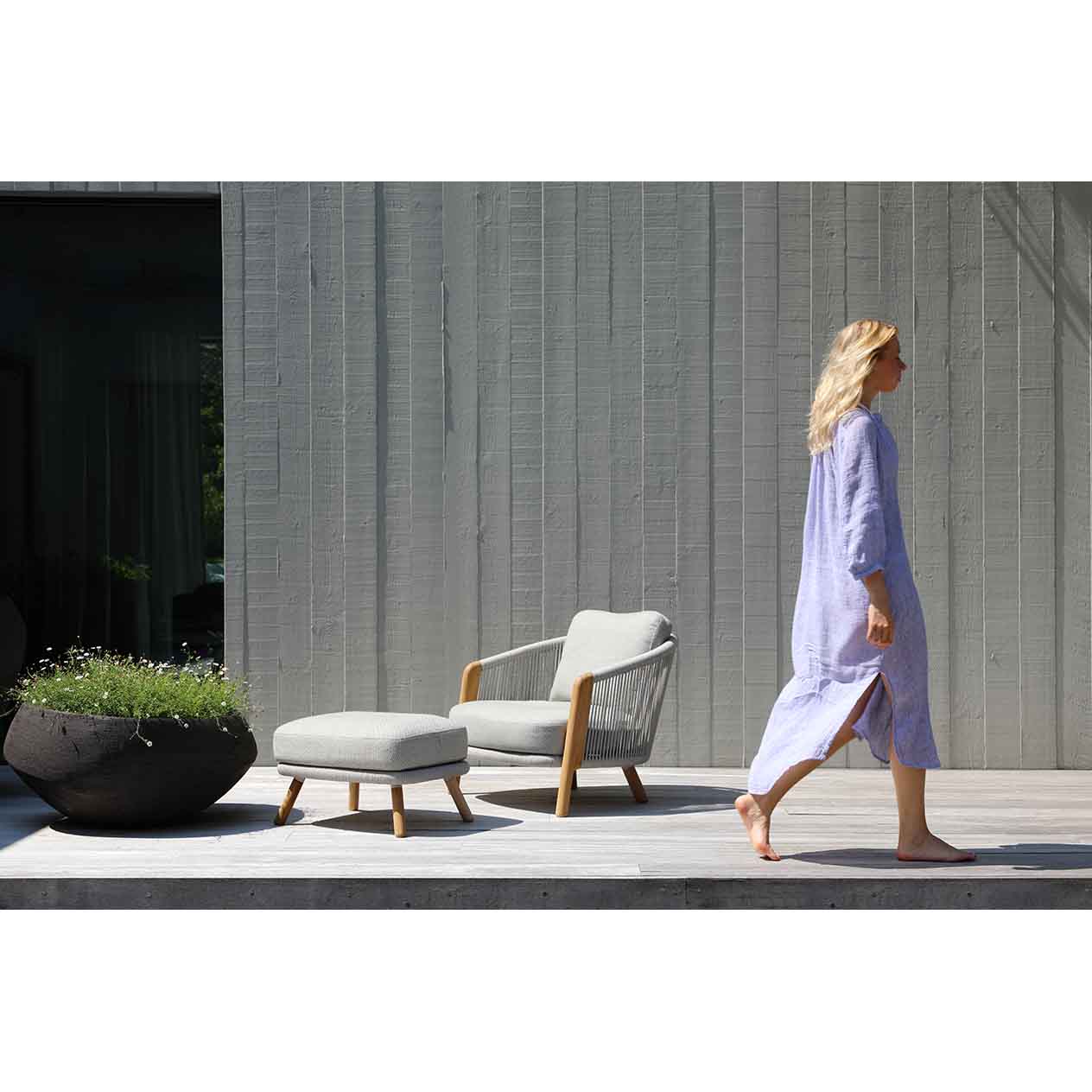 Milano Outdoor Teak and Rope Balcony Setting - Image 9