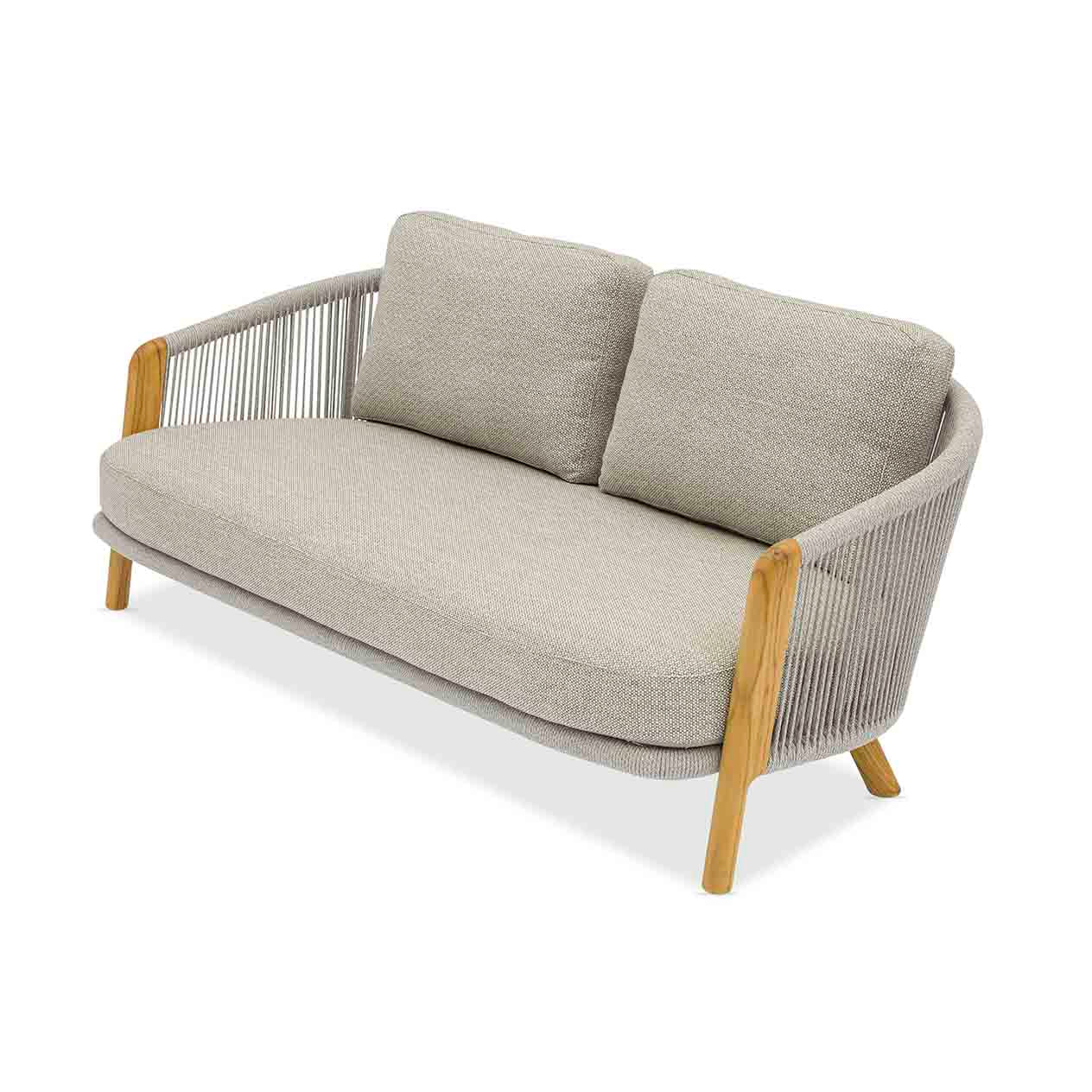 Milano 2 Seater Outdoor Teak and Rope Lounge - Image 4