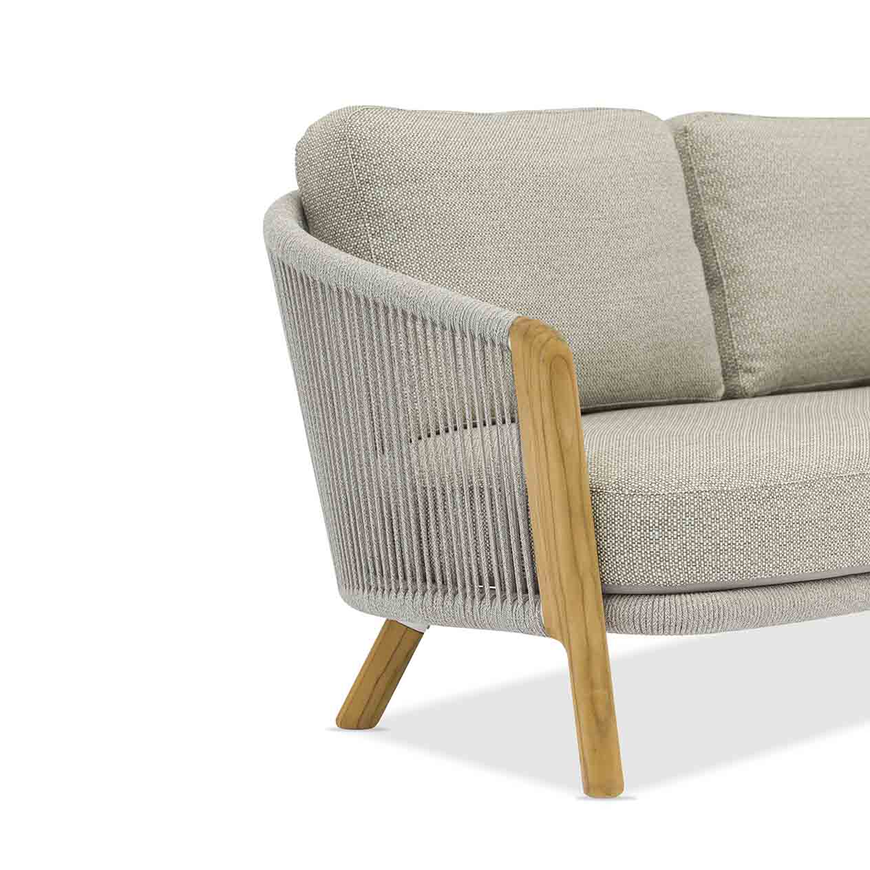 Milano 2 Seater Outdoor Teak and Rope Lounge - Image 7