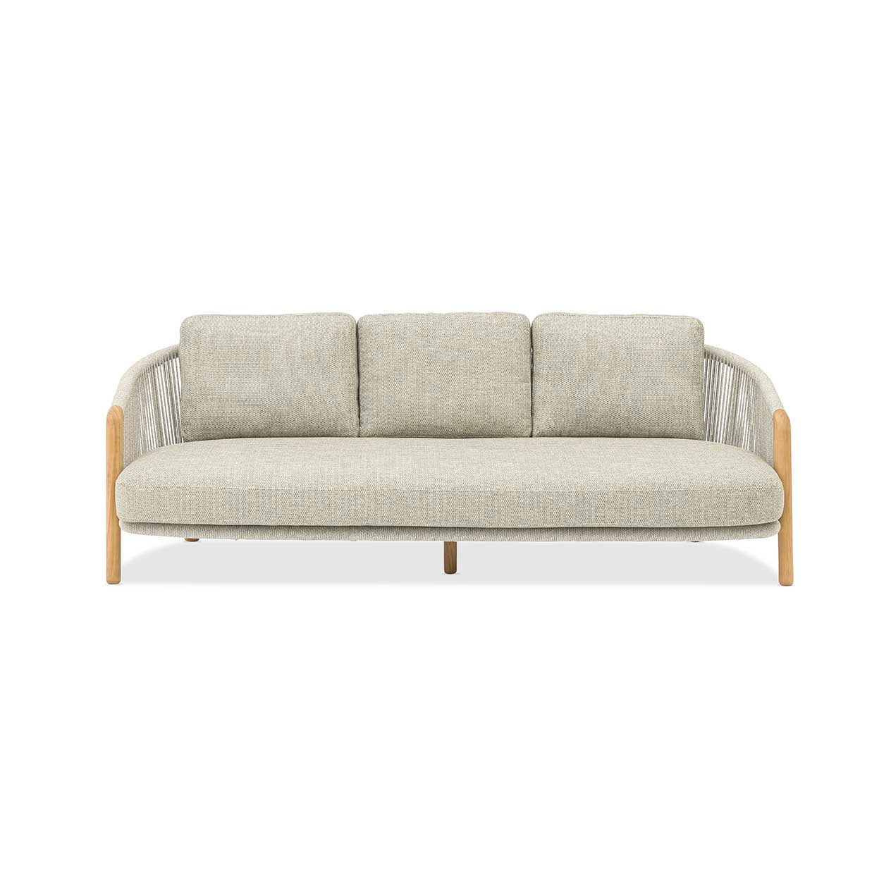 Milano 3 Seater Outdoor Teak and Rope Lounge - Image 4