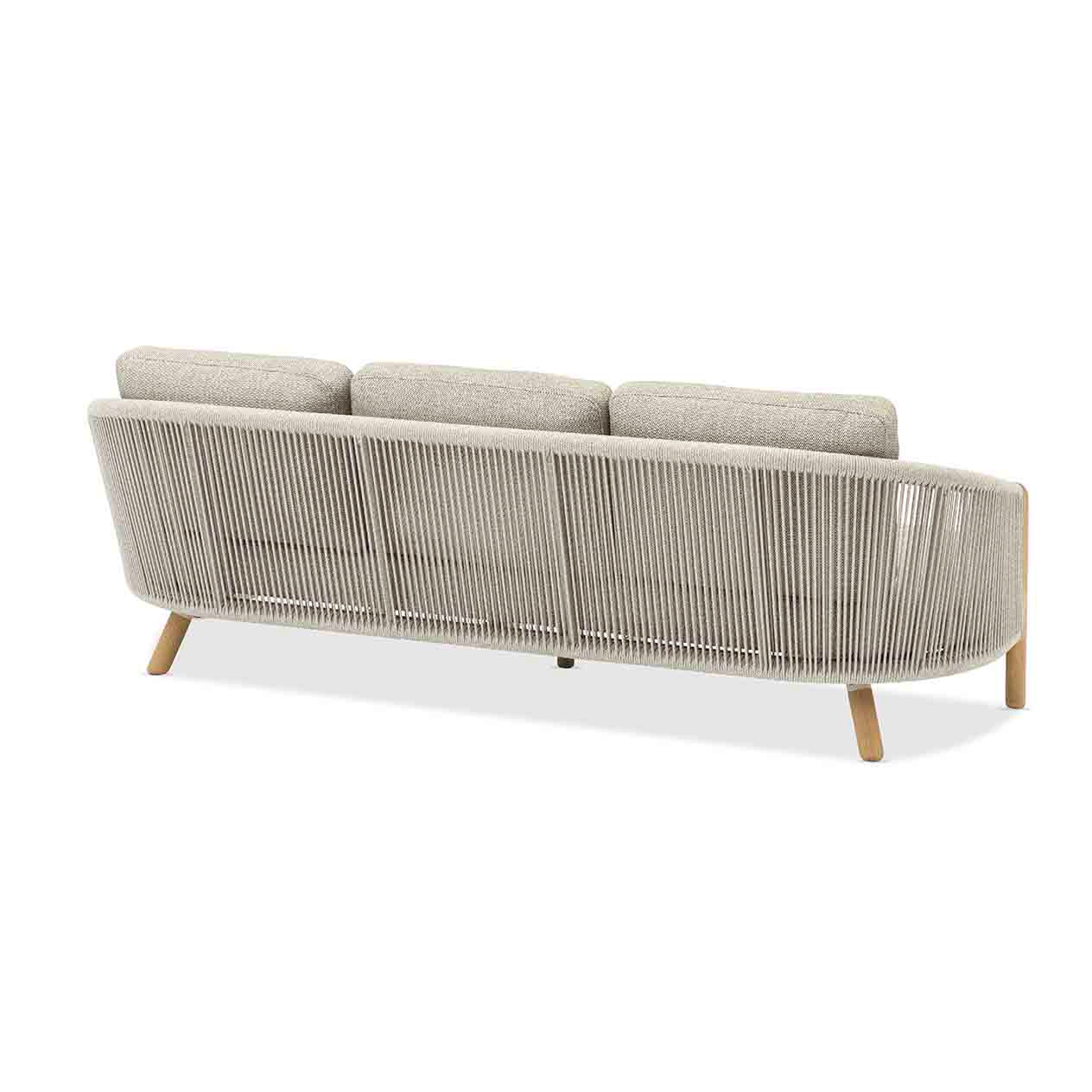 Milano 3 Seater Outdoor Teak and Rope Lounge - Image 5