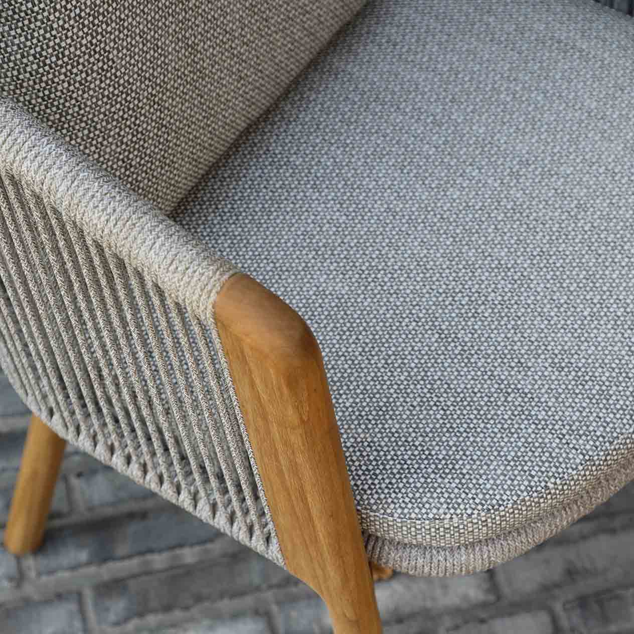 Milano 3 Seater Outdoor Teak and Rope Lounge - Image 3