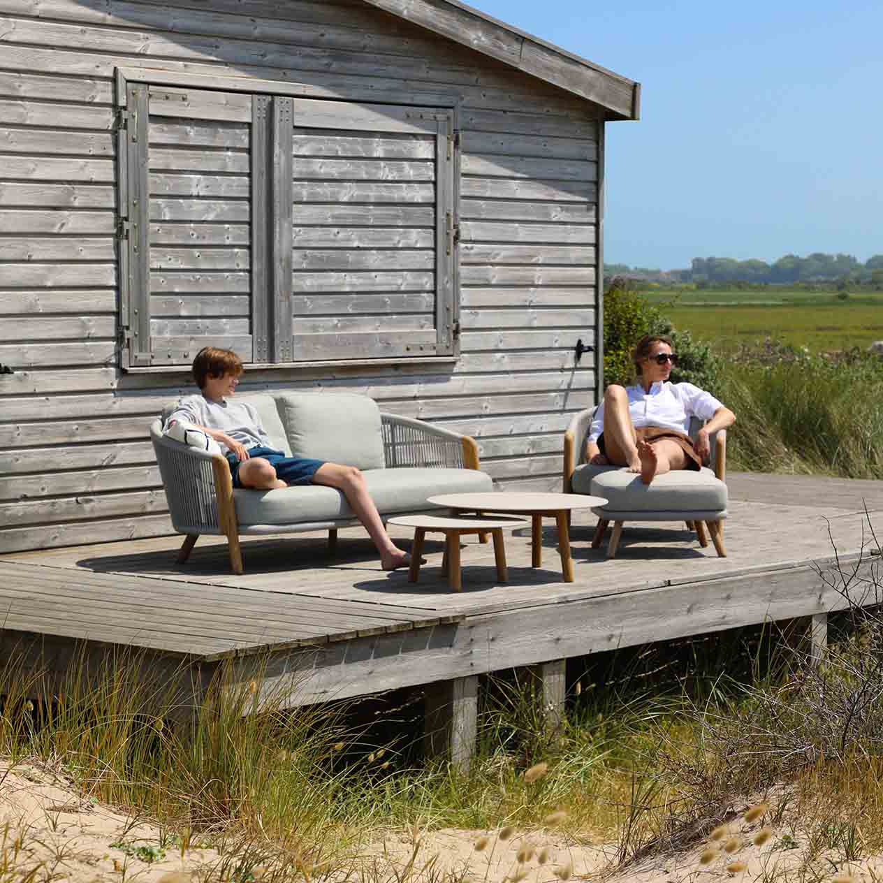 Milano 2 Seater Outdoor Teak and Rope Lounge - Image 8