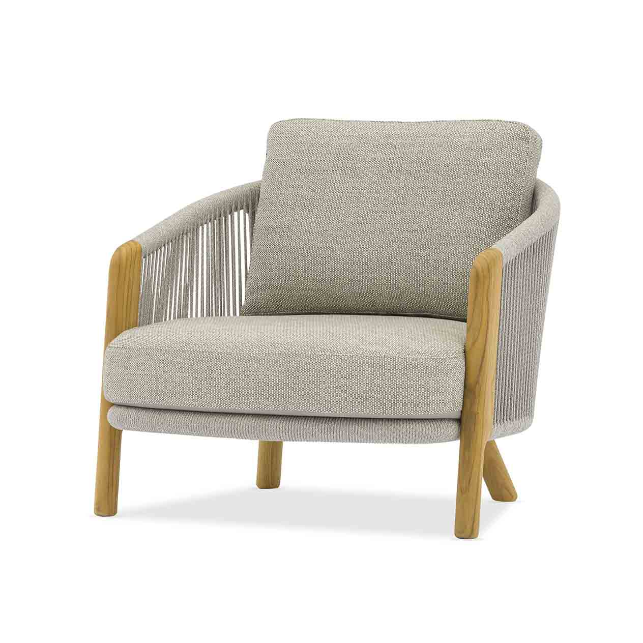 Milano Outdoor Teak and Rope Armchair - Image 2