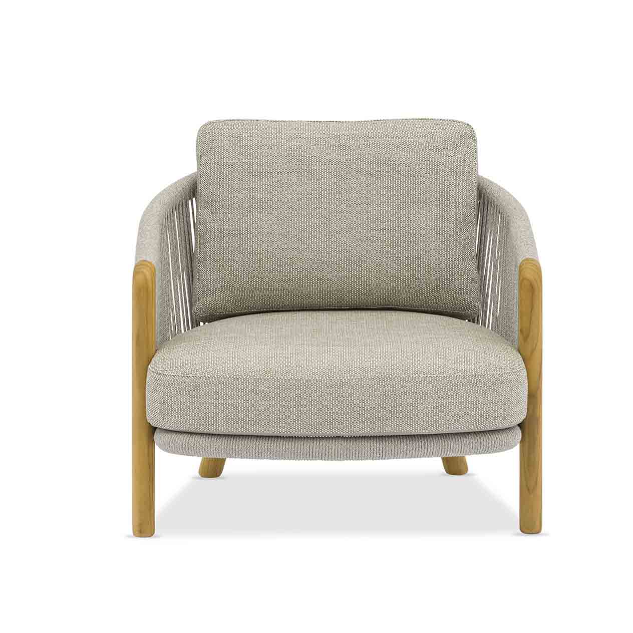 Milano Outdoor Teak and Rope Armchair - Image 3