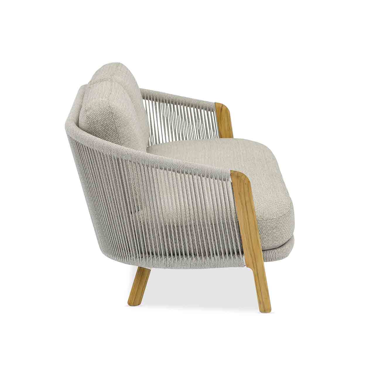 Milano Outdoor Teak and Rope Armchair - Image 4