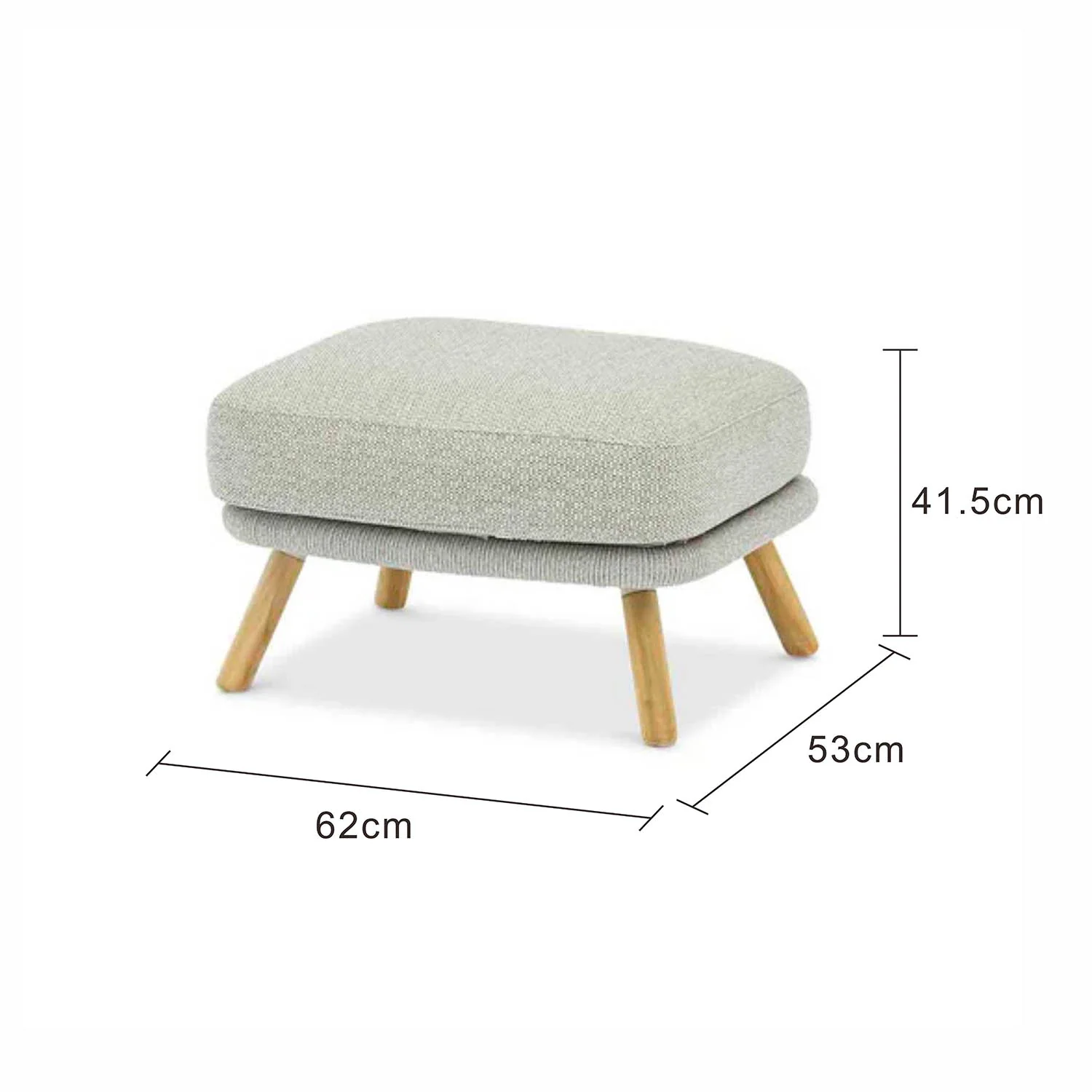 Milano Outdoor Teak and Rope Ottoman - Image 11