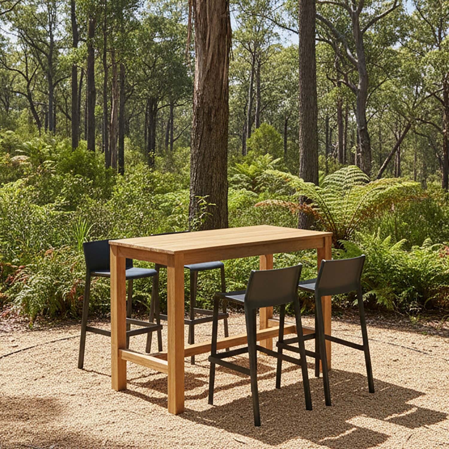 Miles Table Trill Stool Outdoor Bar Setting - Image 2