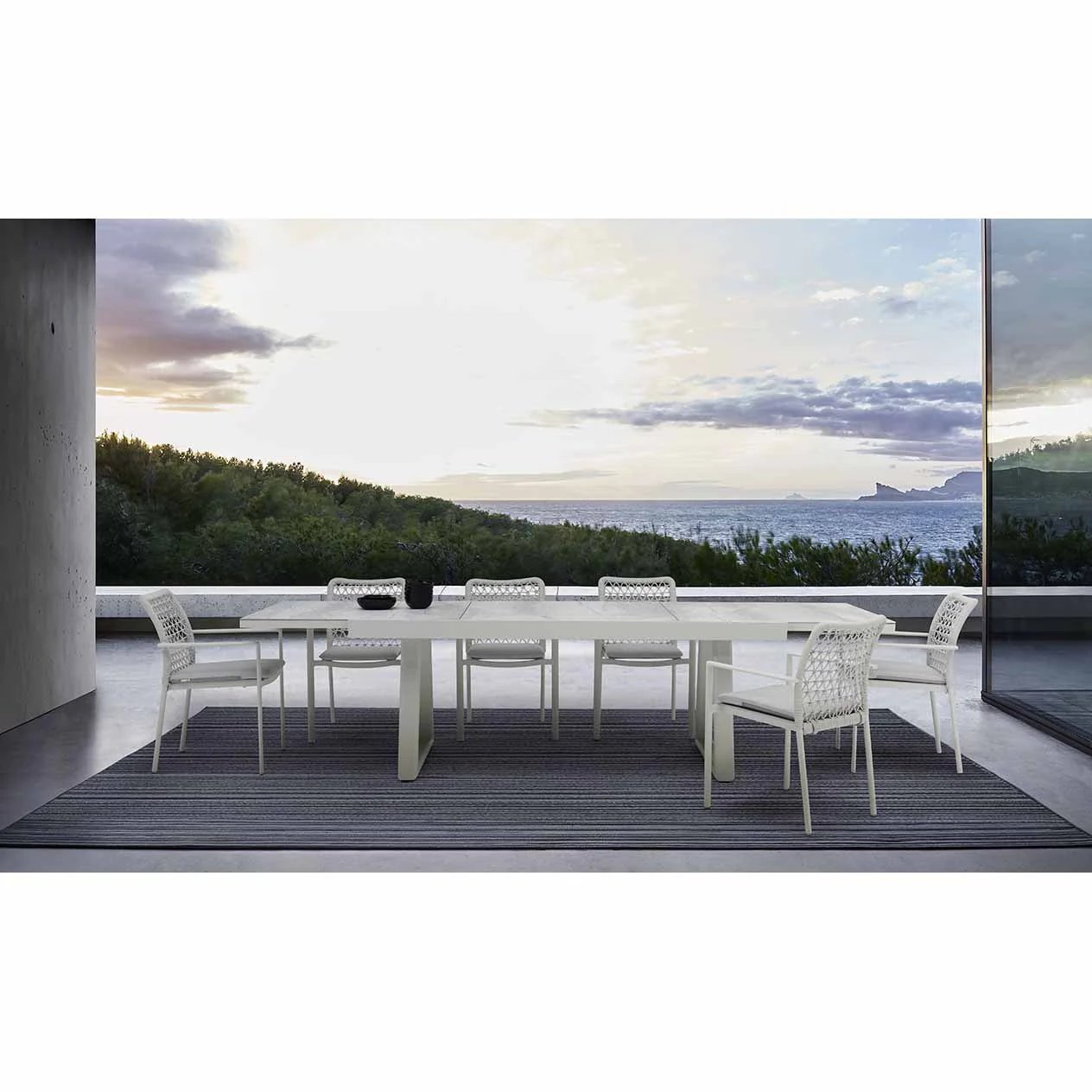 Mykonos Outdoor Aluminium Extension Table with Ceramic Glass Top - Image 7