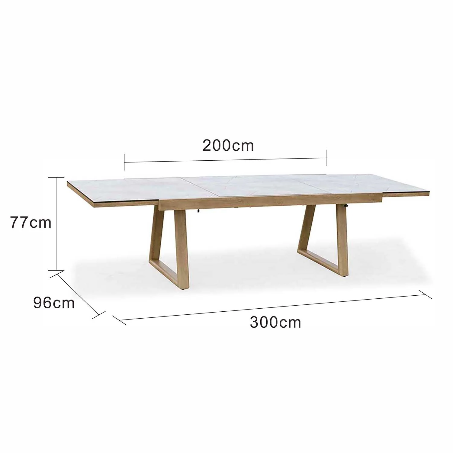 Mykonos Outdoor Aluminium Extension Table with High-pressure Laminate Top - Image 8