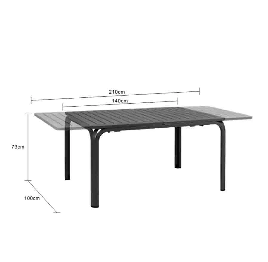 Nardi Alloro Outdoor Resin Extension Dining Table 140/210 cm - Image 7