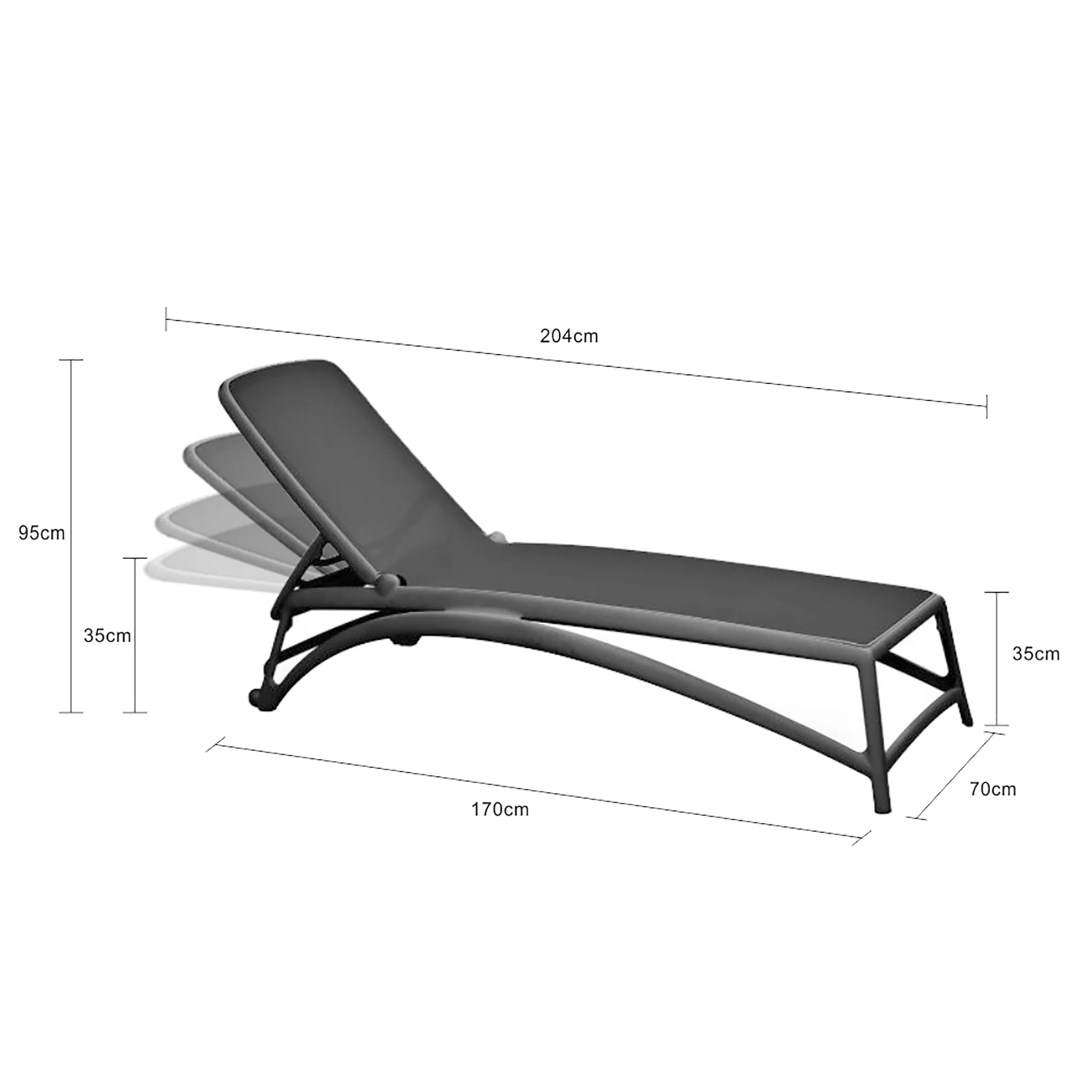 Nardi Atlantico Outdoor Resin Sun Lounger - Image 11