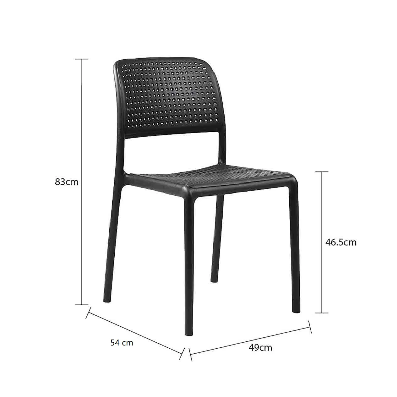 Nardi Bora Outdoor Resin Armless Dining Chair - Image 24