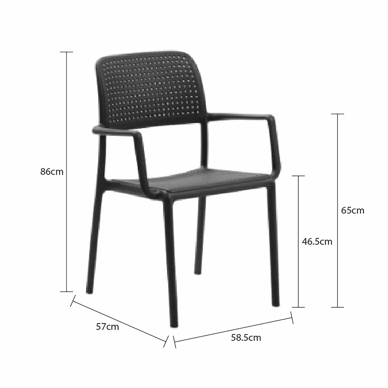 Nardi Bora Outdoor Resin Dining Armchair - Image 21