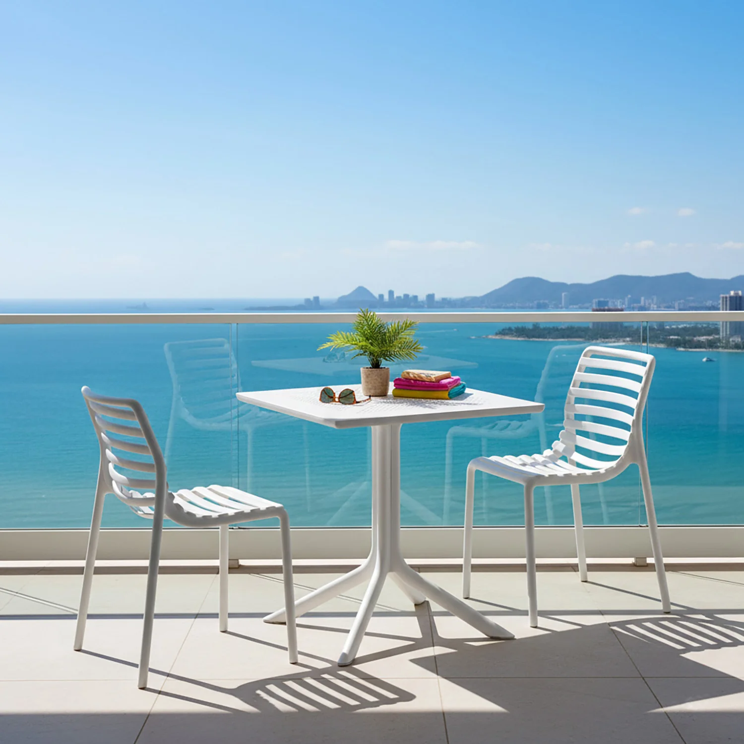 Nardi Clip Table Doga Armless Outdoor Dining Setting - Image 2