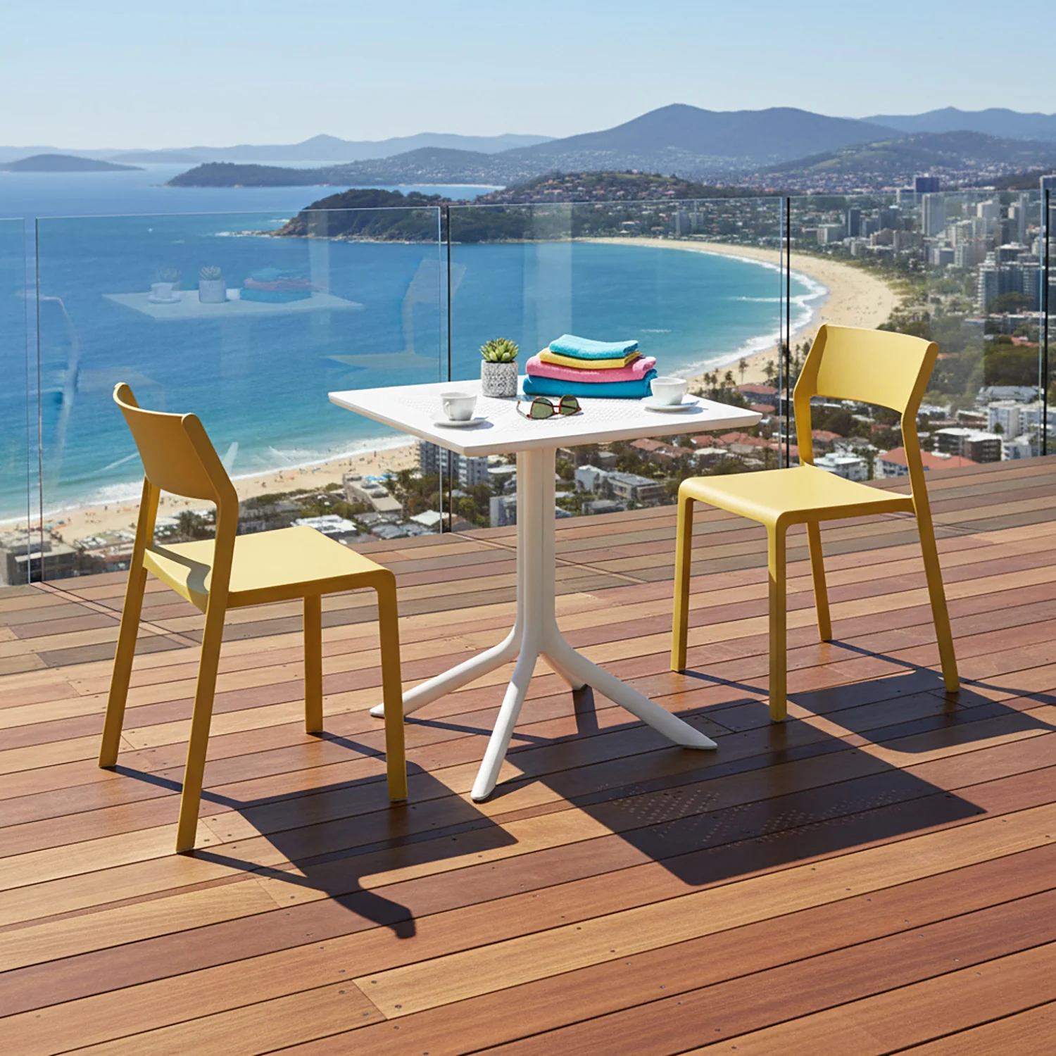Nardi Clip Table Trill Armless Chair Outdoor Dining Setting - Image 2